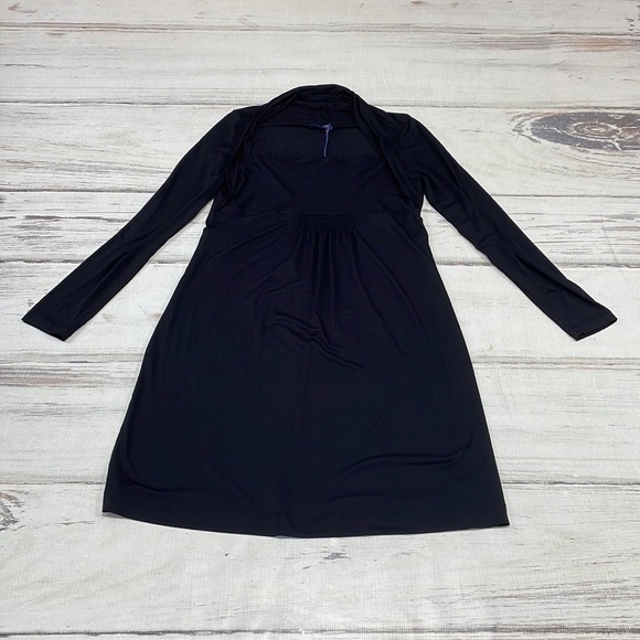 Trussardi Jeans NWT Midi Dress Long Sleeve Rectangle Neck Black Size X Large XL - Picture 9 of 16